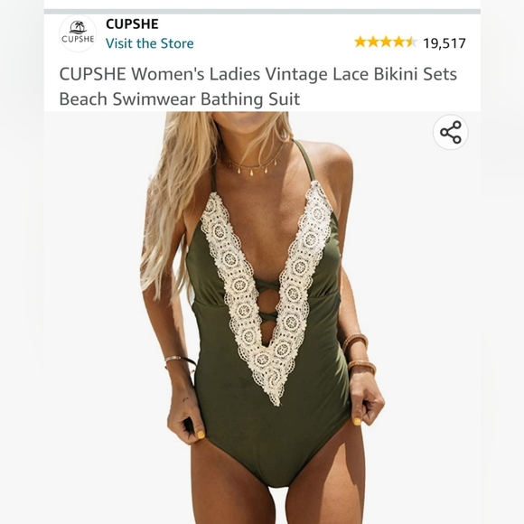 CUPSHE One Piece Swimsuit sz Small - Picture 9 of 12